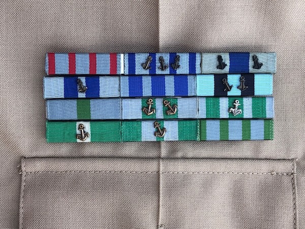 Vintage Coast Guard Auxiliary ribbon rack
